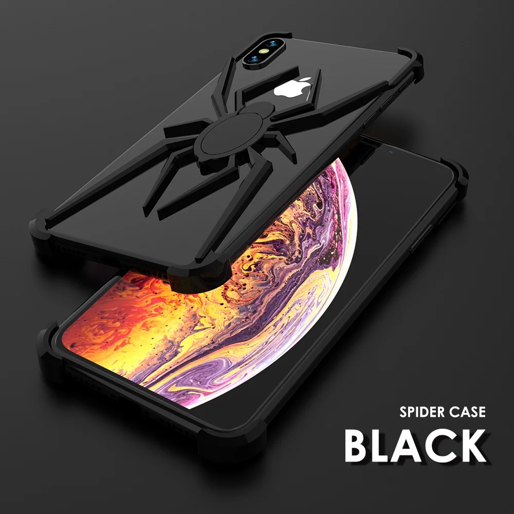 Чехол Spider The element stents для Apple iPhone 7 8 Plus, чехол для iPhone x Coque для iPhone Xr X Xs Max, роскошный ударопрочный чехол - Цвет: Black