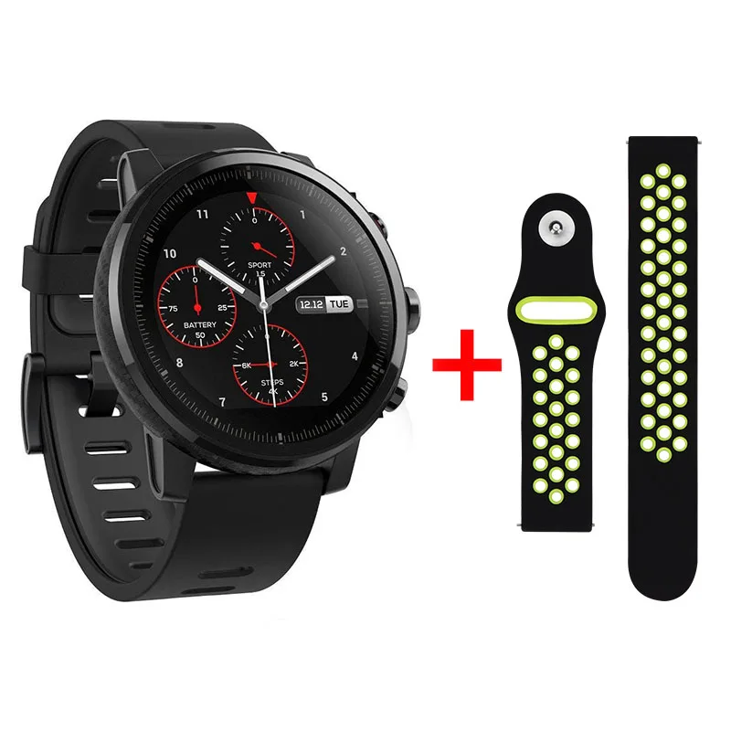 Xiaomi mi Huami Amazfit 2 Amazfit Stratos 2 умные часы мужские с gps Xiao mi часы PPG пульсометр 5ATM - Цвет: Strat2BC-BC6