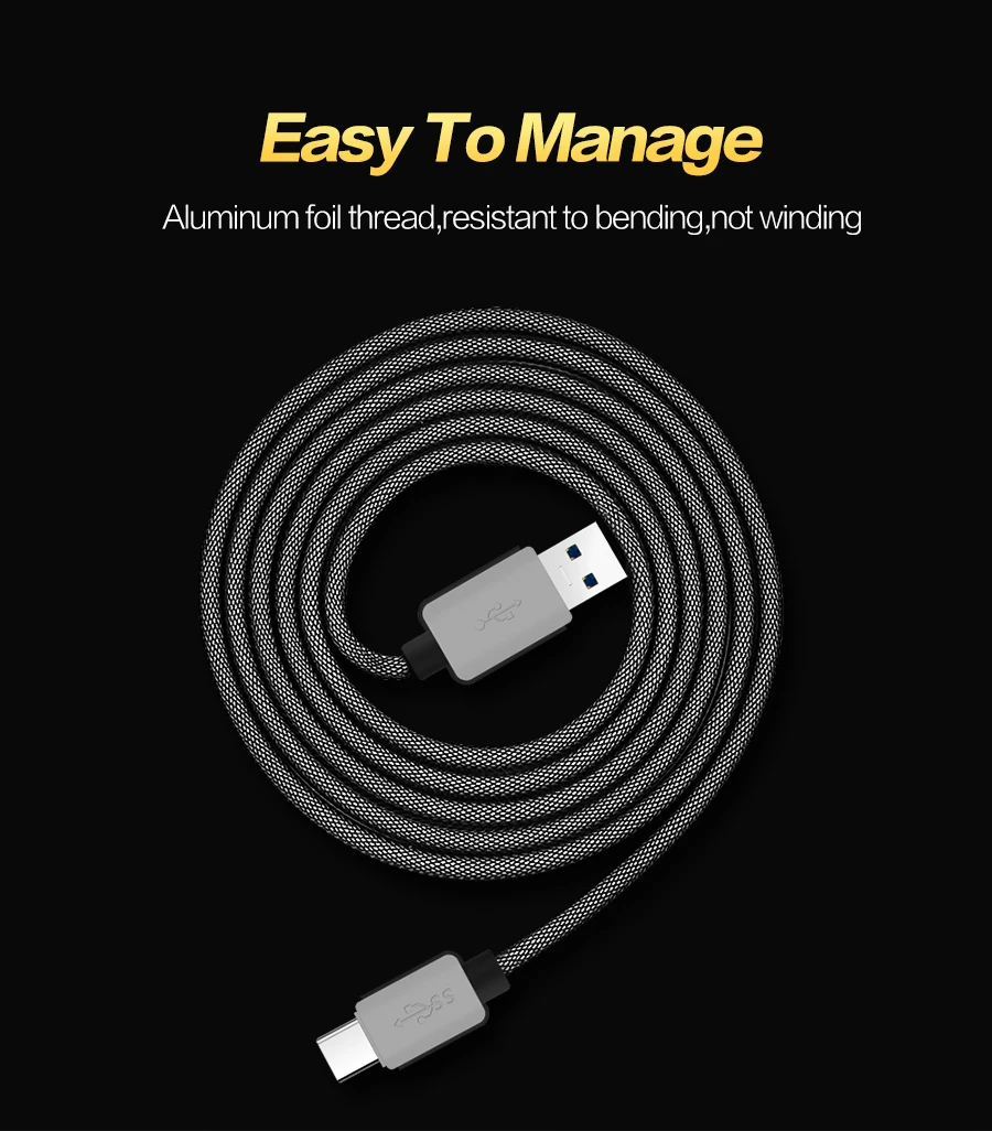 Mantis usb type-C кабель 1 м 3 м USB C 3,1 Быстрая Зарядка синхронизация металлический плетеный кабель для зарядного устройства для Xiaomi huawei One Plus 2 Nexus 5X6 P