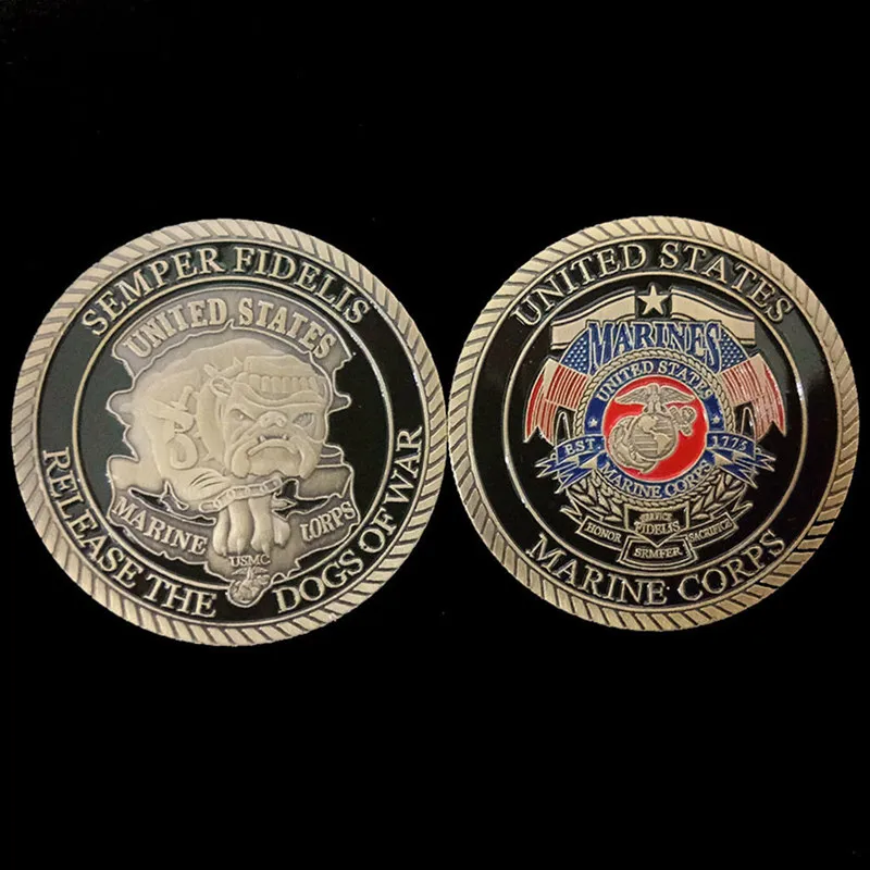 

Plated Bitcoin United States Marine Corps War Commemorative Coin Pirate Hard Collection Navy Dog Ancient Bronze Collectible