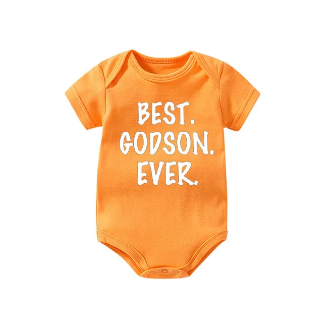 Дизайн, модный лучший детский боди godson ever, индивидуальная Одежда для маленьких мальчиков и девочек - Цвет: Оранжевый