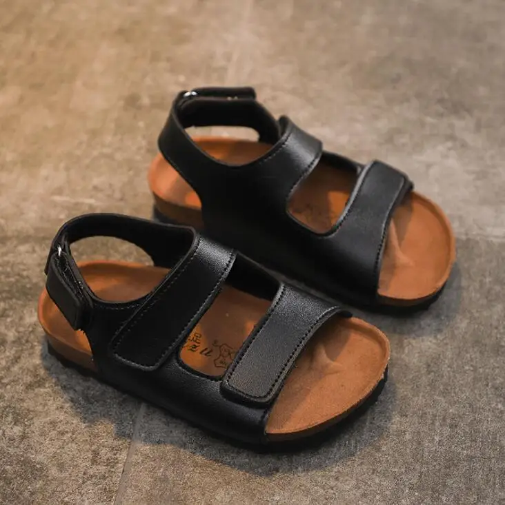 

New Summer Kids Sandals Boy Girls Fashion Student Pu Leather Children Beach Sandals Non-slip Casual Flat Sandals Comfortable