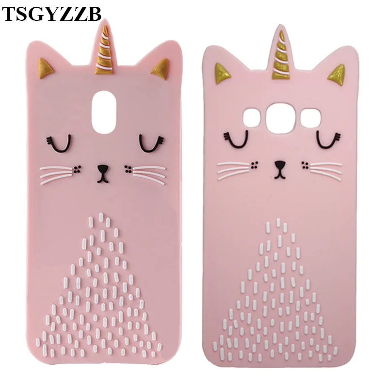 

Cute 3D Pink Beard Cat Soft Silicon Phone Case For Samsung Galaxy J510 J710 J1 2016 J3 J5 J7 2017 Pro Cartoon Coque Back Cover