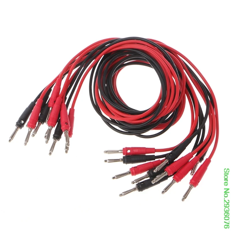 

New 10 Pcs 4mm Male To Male Banana Plug Stackable 100cm 16AWG Test Charging Leads Drop Shipping