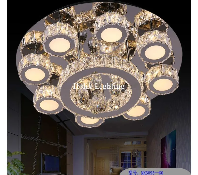 Newly Modern Hot Sale LED Crystal Ceiling Light Fixture AC Ring K9
