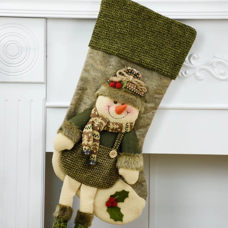 Носки Санта-Клауса рождественские носки рождественские чулки носки конфеты Санта Клаус подарочные сумки Рождественская елка висячие украшения