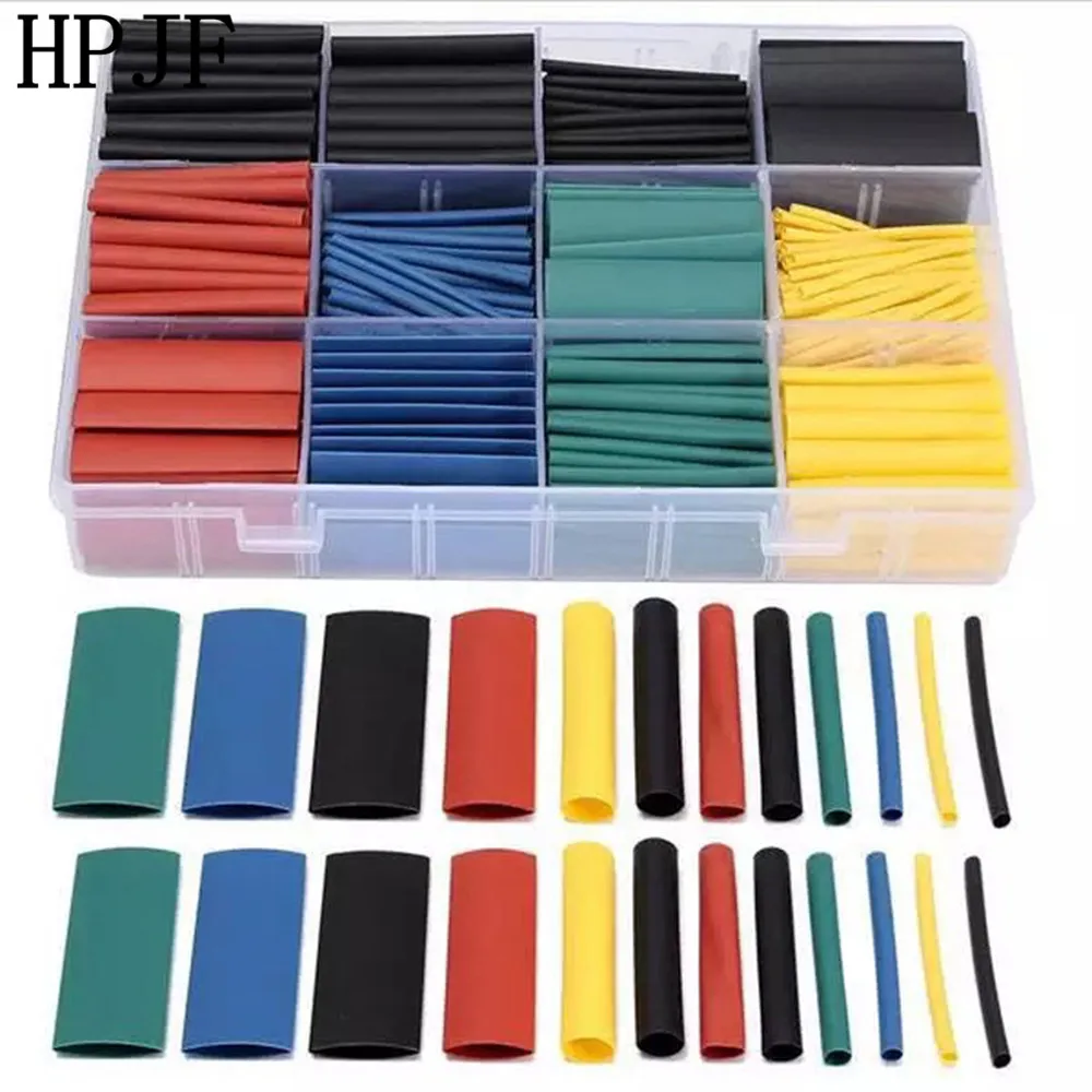 

530pcs Thermal contra Sleeve cable Heat Shrink Tube termoretractil pvc tube tubing 2:1 Wrap Wire Cable