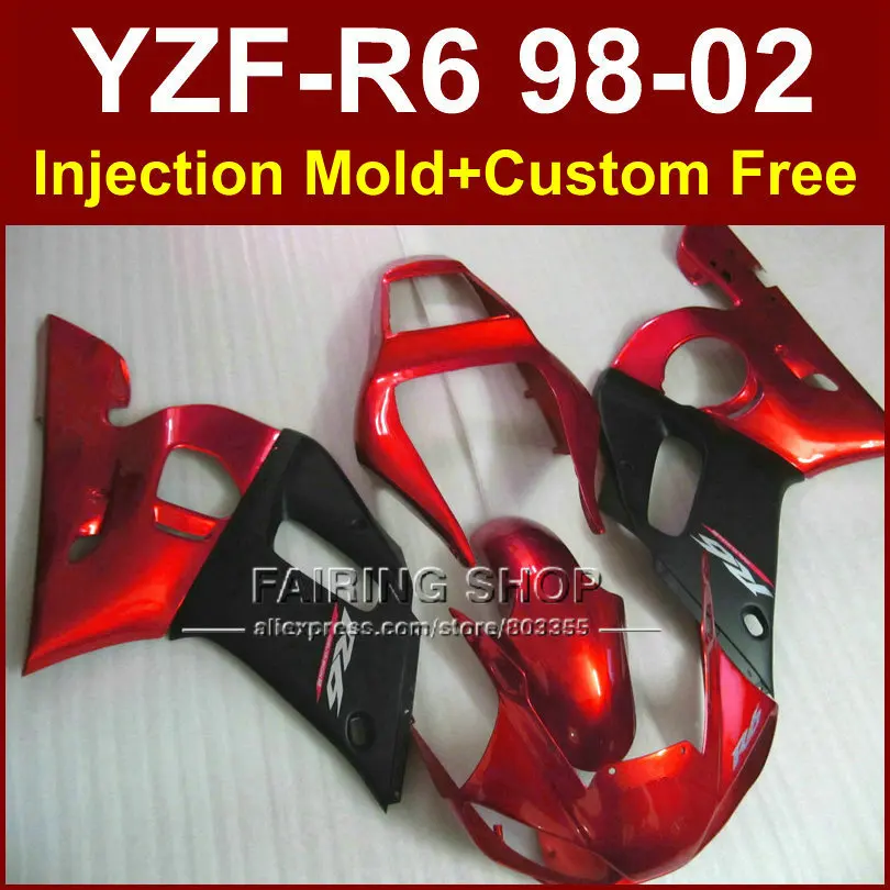 H9KM красные черные Обтекатели для YAMAHA YZF R6 1998 1999 2000 2001 2002 комплект обтекателей 98 02