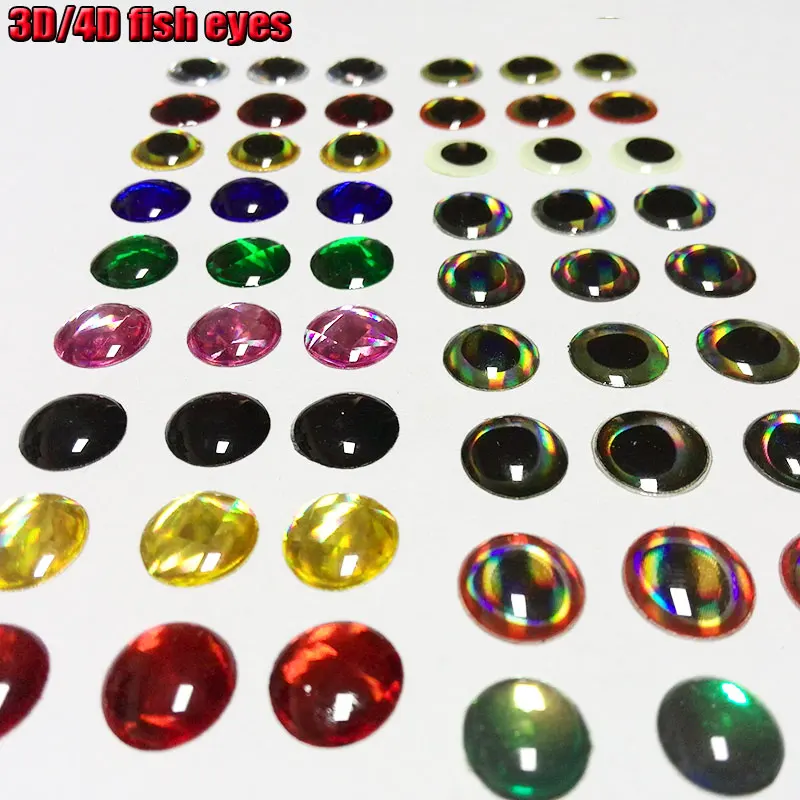 50PCS 4D Holographic Fish Eyes Dragon Eye for Fly Tying Streamers Baitfish