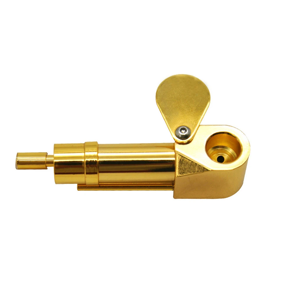 1PCS Golden Metal Smoking Pipes for Brass Made Deluxe Easy Cleaning
