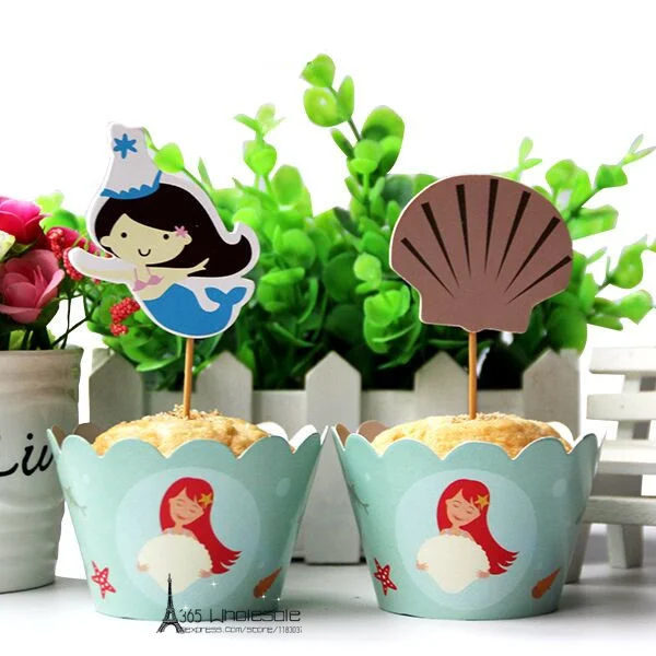 Cupcake DIY Materials Blue Mermaid Style - Front