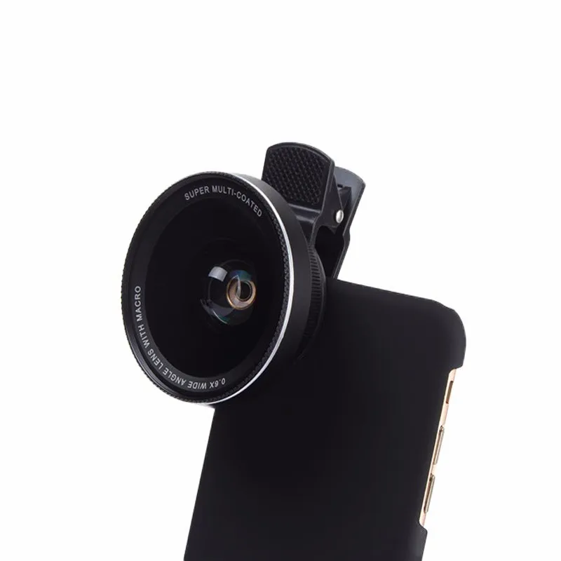

2 in 1 0.6X Wide Angle Lens with Clip 37mm Macro HD Lens Mobile Phone Camera Kit Lenses For iPhone 4 5 5C 5S SE 6 6S 7 Plus