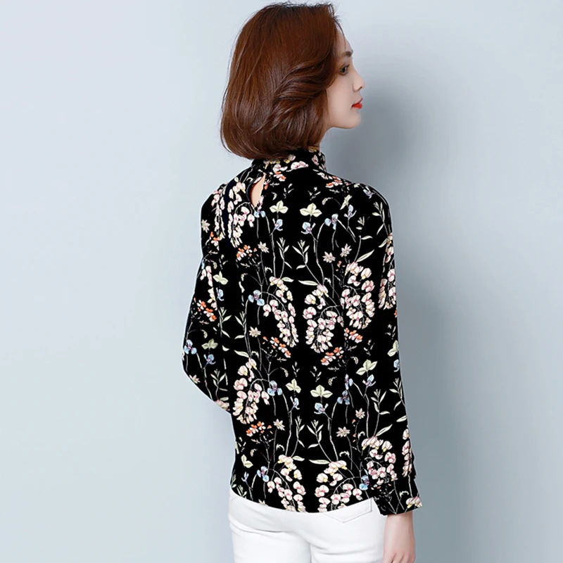 Camisas de Mujer delgadas blusas de Mujer 2018 verano moda chifón estampado pétalo camisa de manga corta Ropa de Mujer nuevas Tops Ropa Mujer