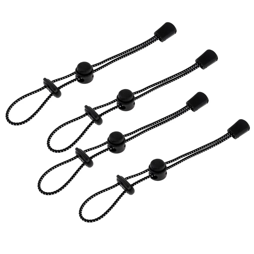 4Pcs Backpack Securing Hiking Walking Stick Elastic Rope Holder Adjustable Outdoor Climbing Accessories 19cm Black