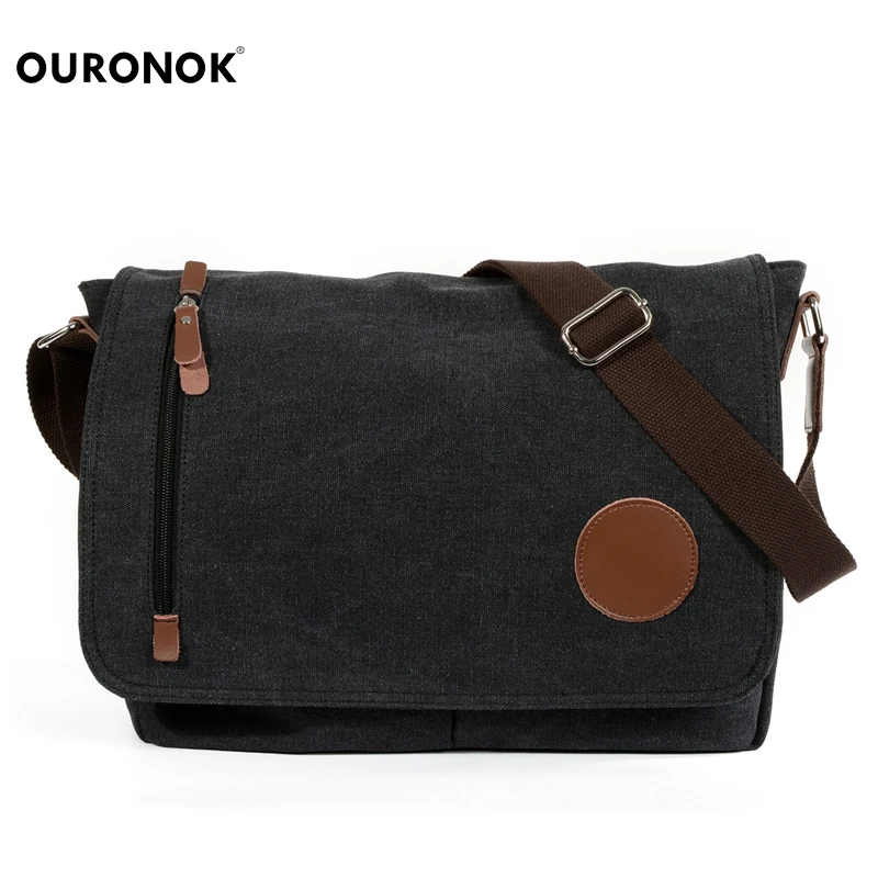 

OURONOK Men Messenger Bags Small Handy Male Pouch Belt Purse Messanger Bags Canvas Shoulder Unisex Bags Travel Bolsa Masculina