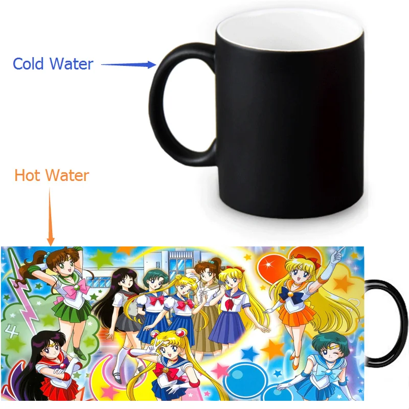 

Sailor Moon Heat Reveal Mug color change coffee Mug 12 OZ/350ml sensitive morphing mugs