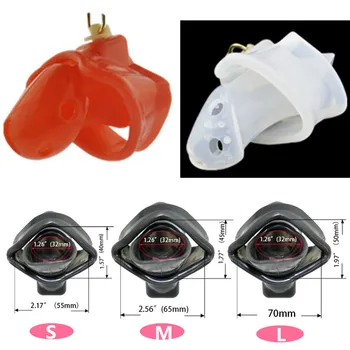 

Sex Shop Latest Design 3 size Clear Silicone spikes Male Chastity Dick Cage Device Fixed Penis Sleeve Cock Ring Sex Toys For Men