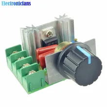 Controlador de velocidad del Motor ajustable, regulador de voltaje PWM, módulo de interruptor de Motor de temperatura, 10 unids/lote, 2000W, 50-220V, AC 25A SCR