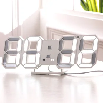 

3D LED Wall Clock Modern Digital Table Desktop Alarm Clock Nightlight Wall Clock For Home Office 24 or 12 Hour Digital Watches