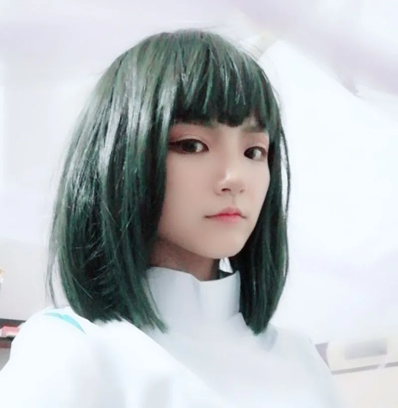 Spirited Away Haku Nigihayami Kohakunushi Green Algae Color Heat Resistent Synthetic Hair Cosplay Wigs+ Wig Cap