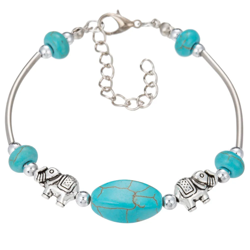 Талисманы ручной Богемия Стиль Винтаж камень браслет из бисера Браслеты для Для женщин Тибет ювелирные изделия