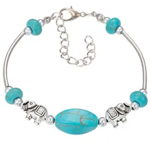 Талисманы ручной Богемия Стиль Винтаж камень браслет из бисера Браслеты для Для женщин Тибет ювелирные изделия