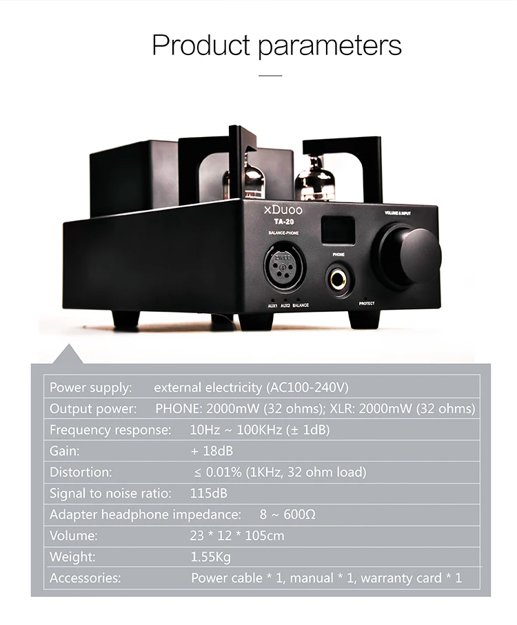 Новейший XDUOO TA-20 высокопроизводительный сбалансированный ламповый усилитель для наушников усилитель мощности