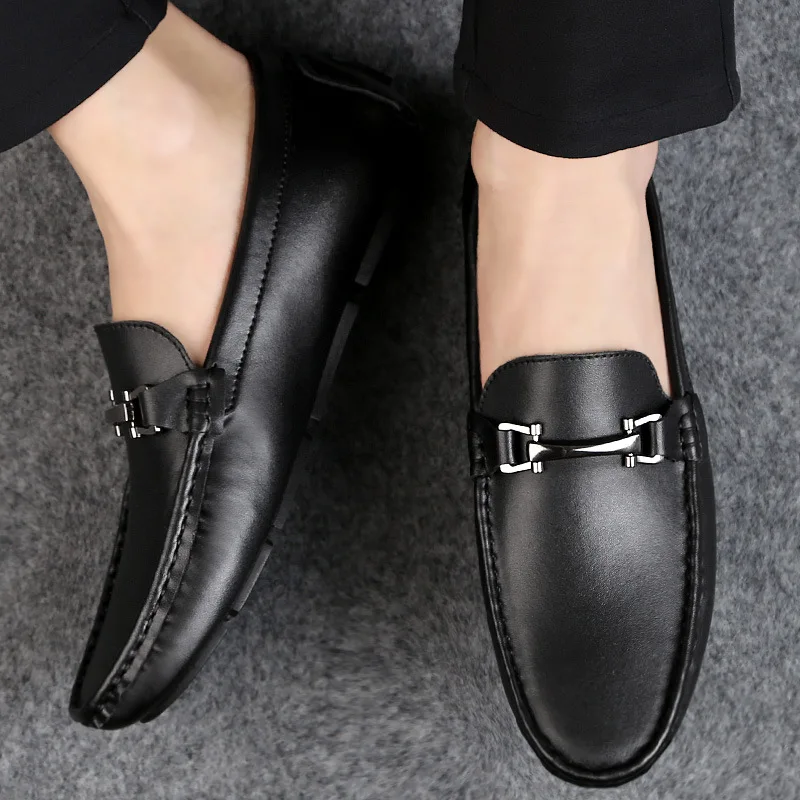 Da Moda Casuais Outono Primavera Deslizamento De Black Formais Mocassins Condução Sapatos Luxo 2019 Apartamentos Homens Couro Homem Masculinos AqxnES5O