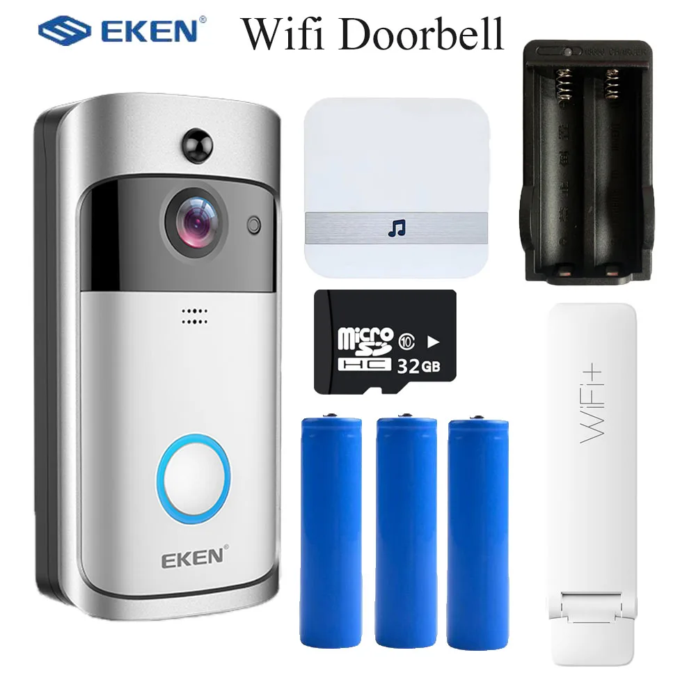 Оригинальный EKEN V5 умный IP Wifi видео дверной звонок видеодомофон WIFI камера ночного