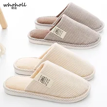 Whoholl Soft Plush Home Slippers Men Women Couple Indoor Cotton Shoes Big Size Winter Casual for Man Floor Warm Furry Slipper цена Whoholl Soft Plush Home Slippers Men Women Couple Indoor Cotton Shoes Big Size Winter Casual for Man Floor Warm Furry Slipper цены онлайн