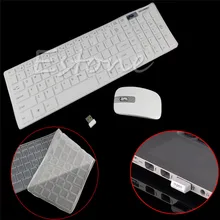 2.4GHz White Ultrathin Wireless Desktop Keyboard & Mouse Kit