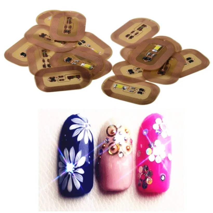 

10Pcs DIY Mobile Sensors LED Light Flash Affixed Scintillation Nail Art Sticker Decor polish Chip Manicure Decorations Phone Tip