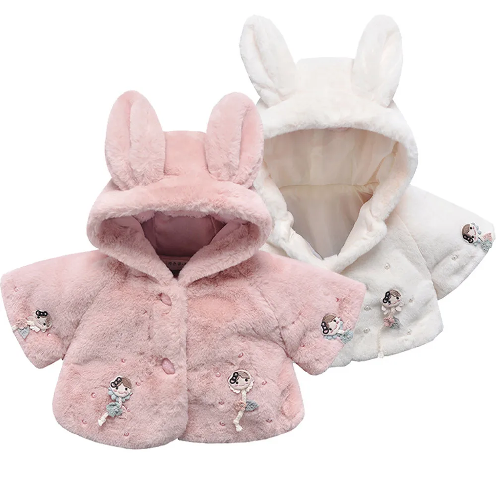 

Infant Girls Fur Coats 2018 Autumn Winter Jackets For Girls Jacket Kids Boys Hooded Outerwear Coat Newborn Clothes #YL5