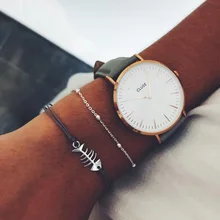 IPARAM 2 шт./компл. богемский винтажный браслет из рыбьей кости Простой бисер цепочка серебряный браслет с подвесками богемные пляжные вечерние ювелирные изделия