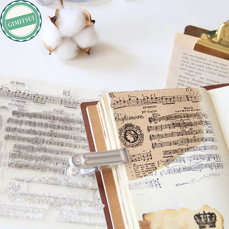 Novelty Music Notes Silicone Clear Stamp Seal Sheet DIY Scrapbooking