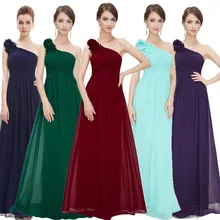 Вечерние платья на одно плечо Ever Pretty, длинные праздничные платья с цветами, в стиле знаменитости, для выпускного вечера, разных цветов, EP08237, весна-лето