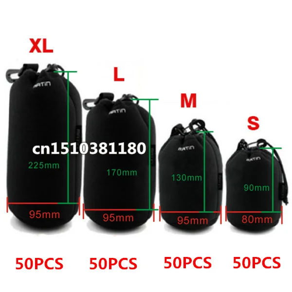 Водонепроницаемый 4 шт Размер XL L M S Matin неопреновый мягкий чехол для объектива камеры D90 D5100 D3100 D40 450D 10D