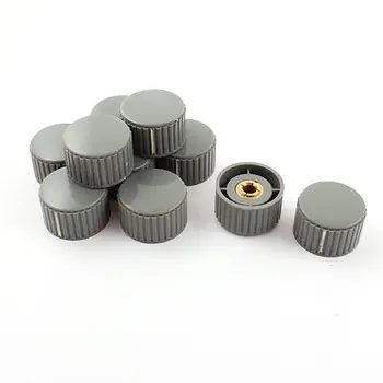 

6mm x 32mm Volume Control Gray Plastic Nonslip Potentiometer Knob