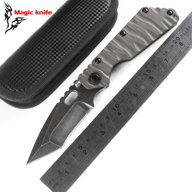 

MAGIC ST SMF Titanium handle D2 blade Ball bearing Tactical Folding Knife camping hunting outdoor survival Knives EDC tools
