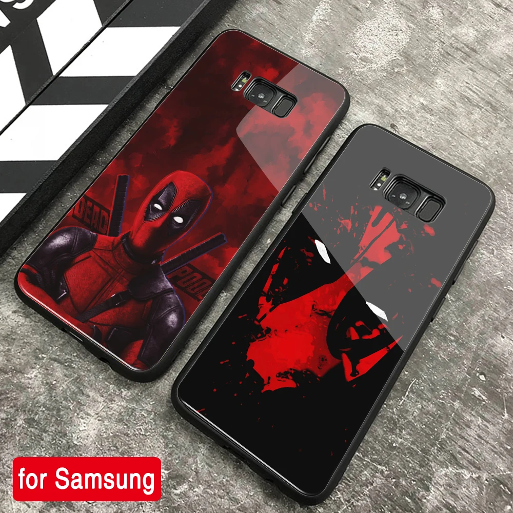 Для samsung S8 чехол Marvel Deadpool жесткий чехол из закаленного стекла для samsung Galaxy Note 8 9 10 S8 S9 Plus S10 plus S10 Lite