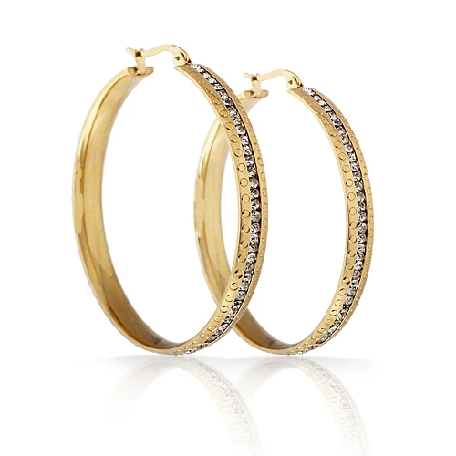 Super Big Circles Hoop Earrings Twisted Stainless Steel Gold color Thread Hoop earrings Girl Earrings gold triangle hoop earrings