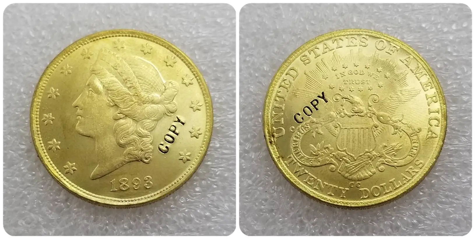 США 1878-1893$20 символ свободы, двойной Орел копия монет - Цвет: 1893CC