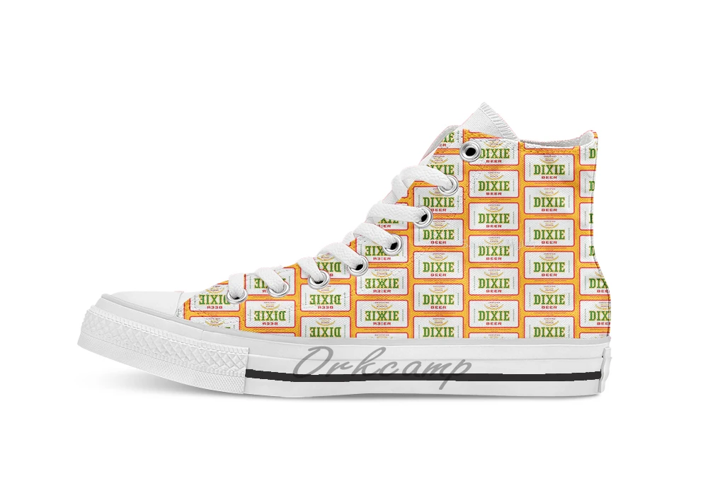 

DIXIE BEER OF NEW ORLEANS Unisex High Top Canvas flat Casual Custom shoes Drop Shipping