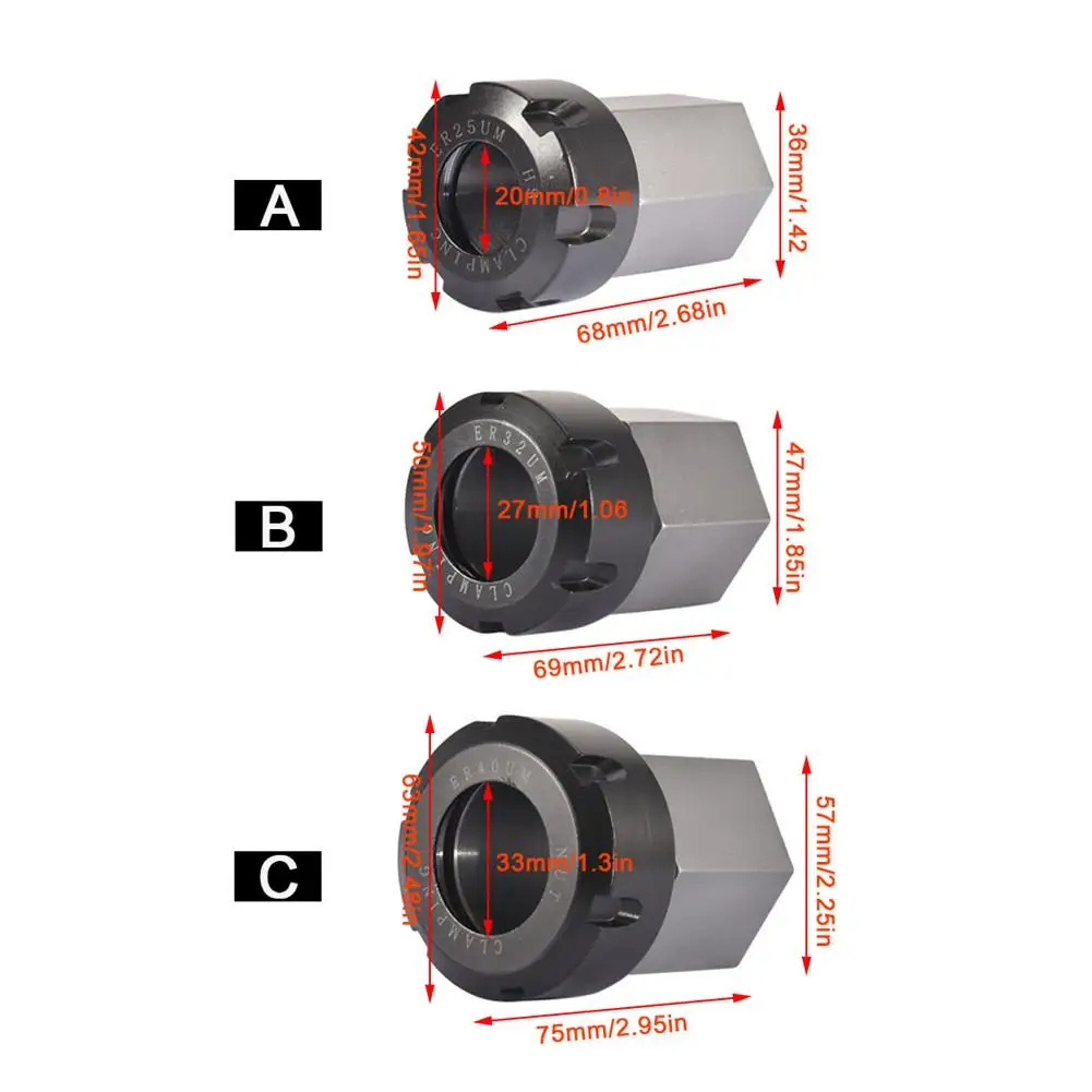 Шестигранный ER25/ER32/ER40 цанговый блок твердая сталь цанговый патрон Весна держатель для токарного станка с ЧПУ гравировальный станок для резки