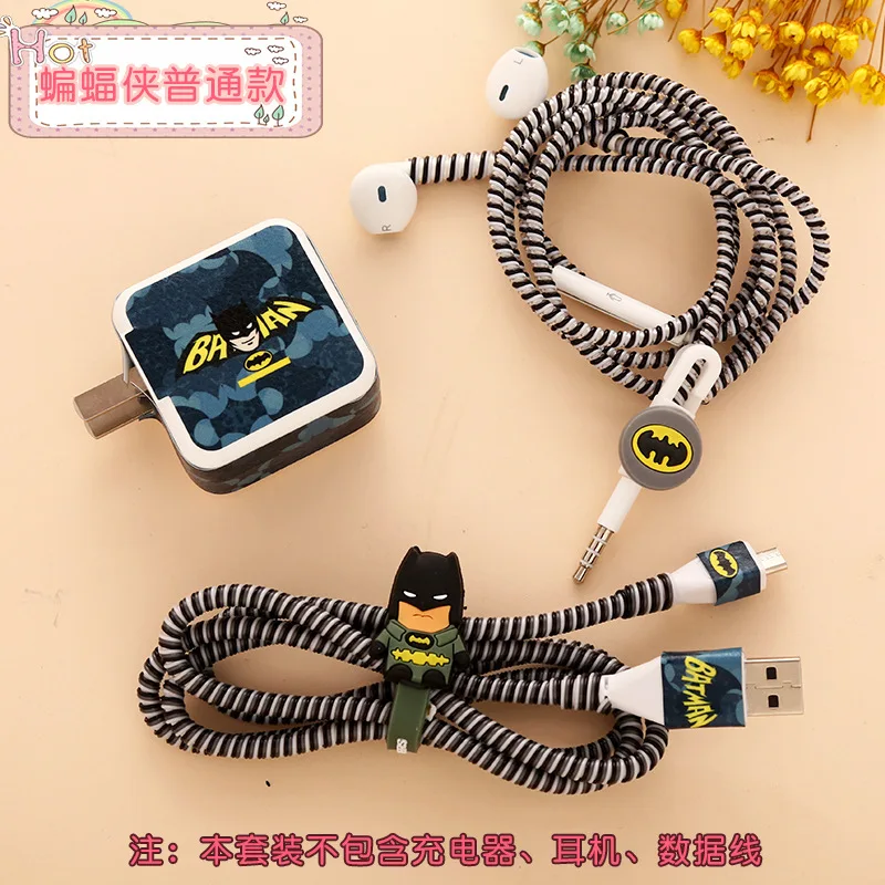 

Newest USB Cable Earphone Protector Set with Cable Winder stickers Spiral Cord protector For iphone 5 6 6s 7plus Accessories