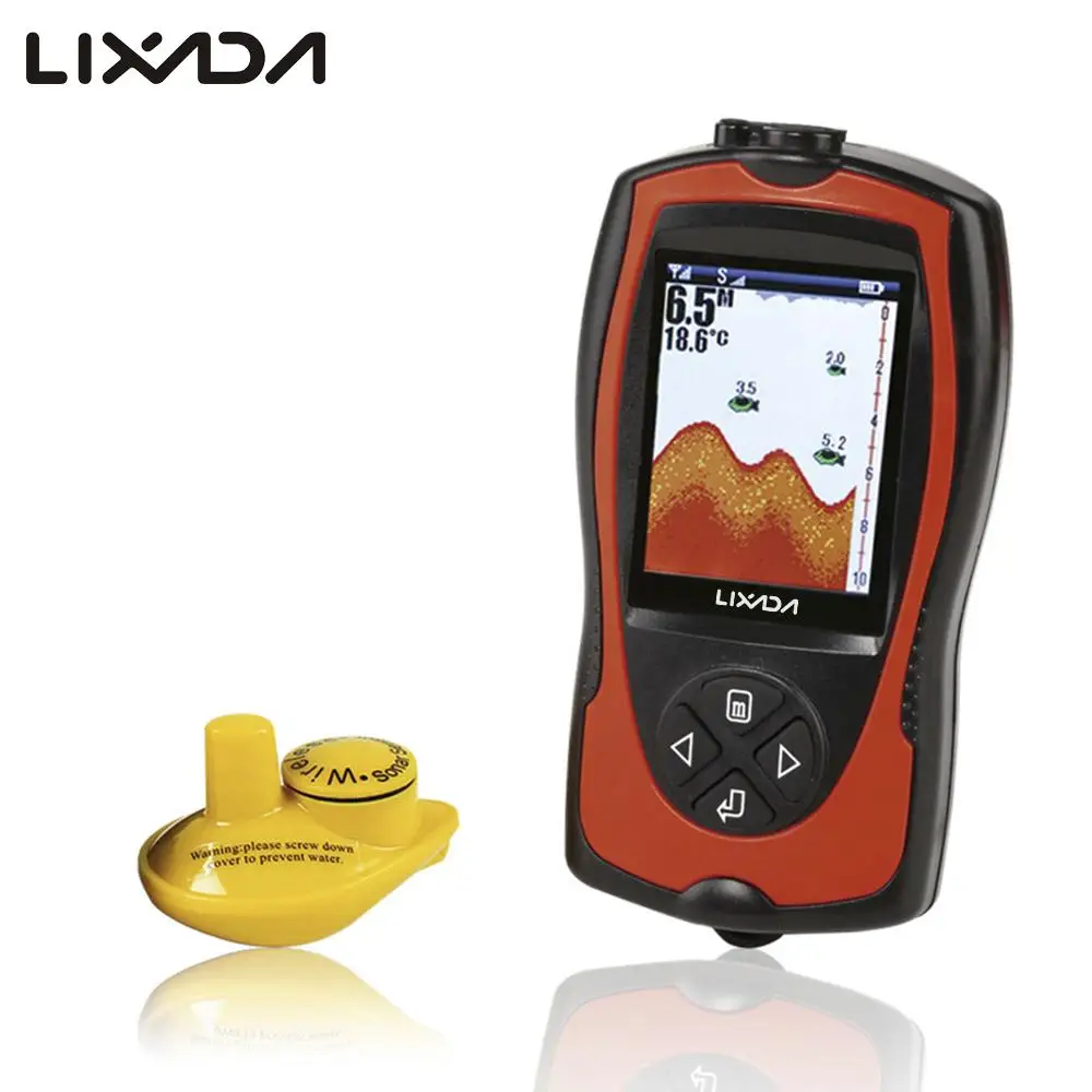 

Lixada 2-in-1 Rechargeable Fish Finder 2.4inch LCD Wireless Sonar Transducer Depth Locator ICE Ocean Alarm Fishing Detector