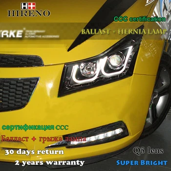 

Hireno Headlamp for 2010-2014 Chevrolet Cruze Headlight Assembly LED DRL Angel Lens Double Beam HID Xenon 2pcs