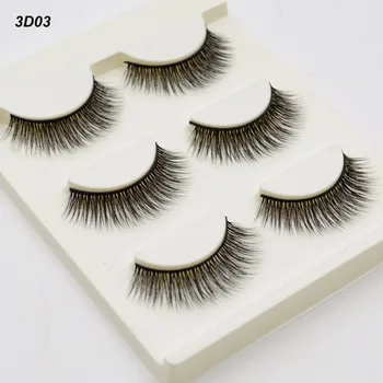 

3 pairs /set 3D False Eyelashes Messy Cross Thick Natural Fake Eye Lashes Professional Makeup Bigeye Long False Eye Lashes 3D03