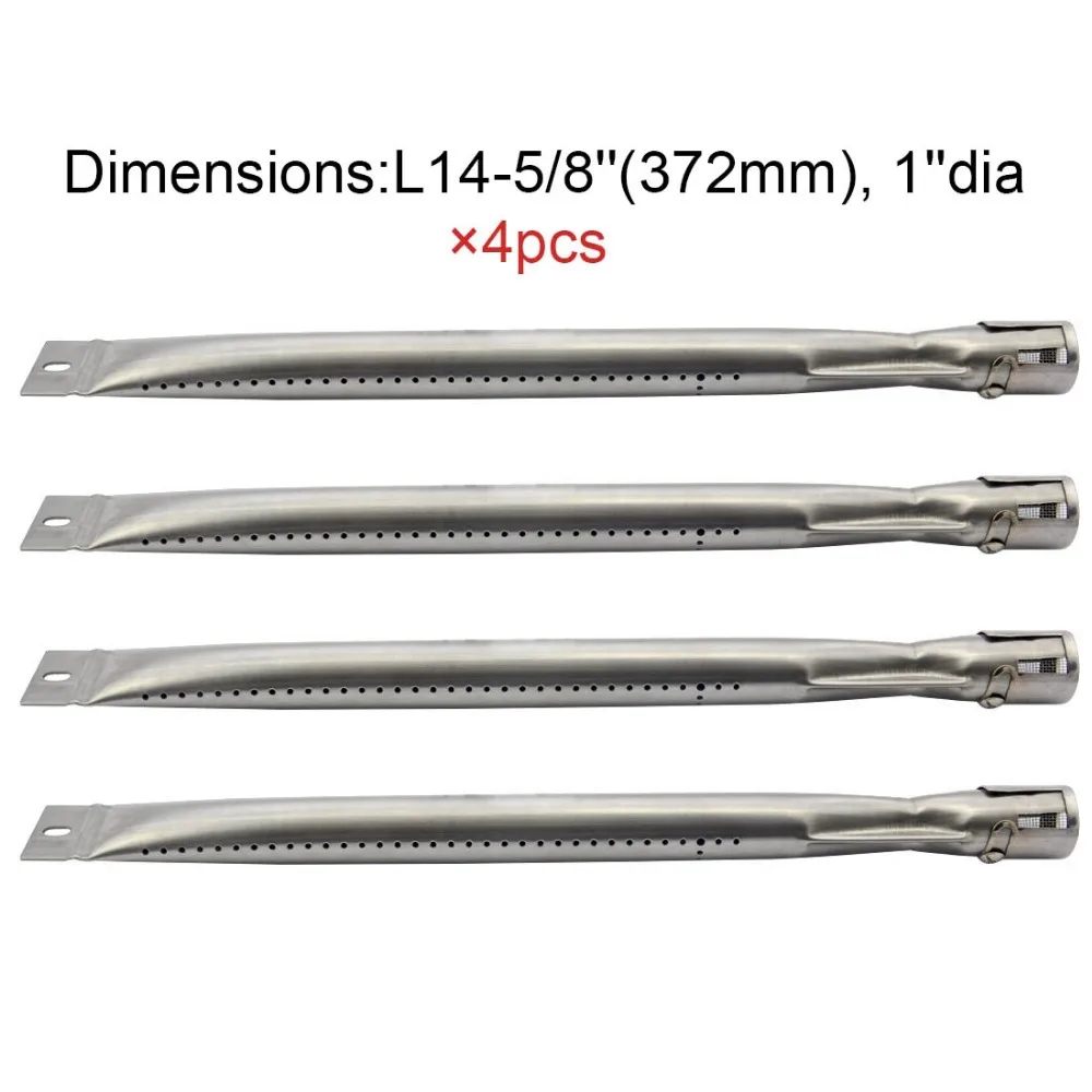 

Grill King 14251 BBQ Parts Gas Grill Replacement 14.6 Inch Straight Stainless Steel Burner 4pack