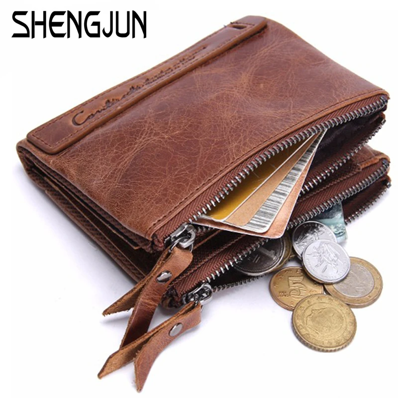  Genuine Crazy Horse Cowhide Leather Men Wallet Short Coin Purse Small Vintage Wallet Brand High Quality Vintage Designer MQB-161 